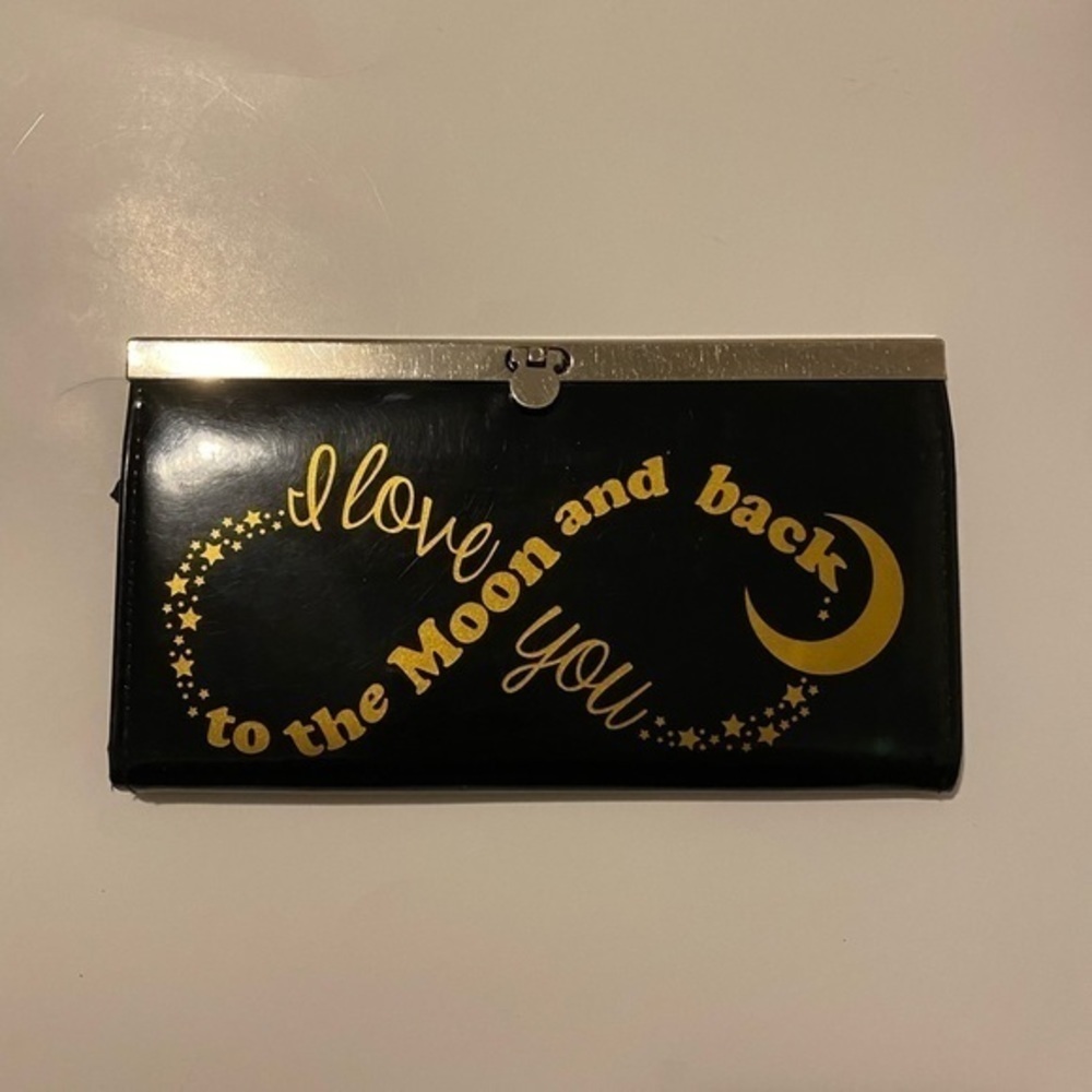 Clutch I love you to the moon and back black gold